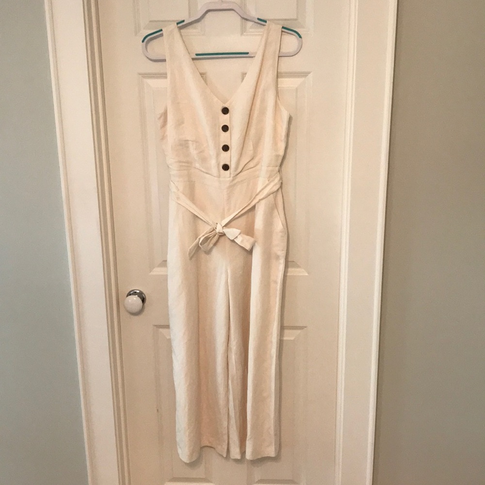 LOFT White Linen Jumpsuit